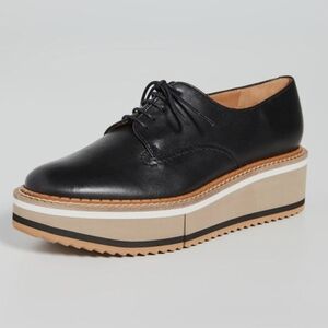 Robert Clergerie $415 Platform Leather Oxfords Berlin3 Black Striped Size 36.5 6